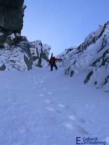 vom Eiskar im Obertal kommend auf den Gipfel