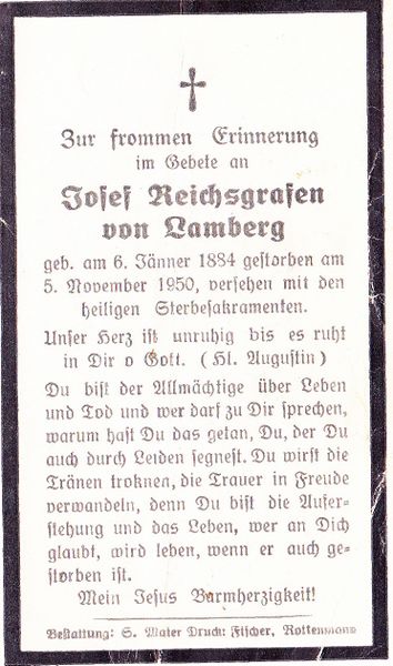 Datei:Sterbebild Josef Graf Lamberg.jpg