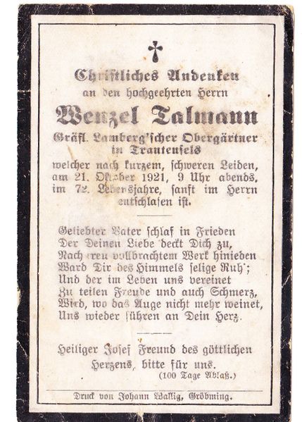 Datei:Sterbebild Wenzel Talmann 1920.jpg