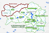 Lage des Bezirkes Liezen innerhalb der Steiermark