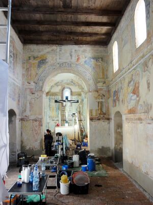 Johanneskapelle in Pürgg, Renovierung im Oktober 2017.jpg