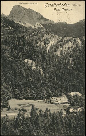 Gstatterboden Bahnhof Hotel Gesäuse 1913.jpg