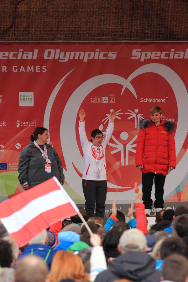Siegerehrung der Special Olympics World Winter Games am 19. März 2017