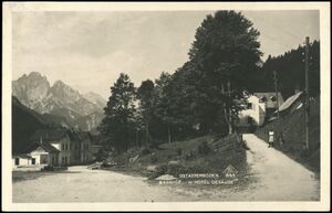 Bahnhof Gstatterboden Hotel Gesäuse 1925.jpg