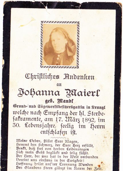 Datei:Sterbebild Johanna Maierl 1892.jpg