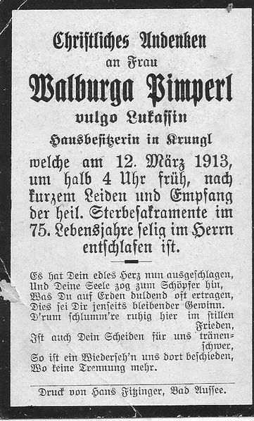 Datei:Sterbebild Walburga Pimperl.jpg