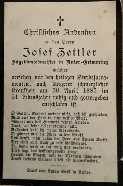 Datei:Sterbebild Josef Zettler Sägeschmied.jpeg